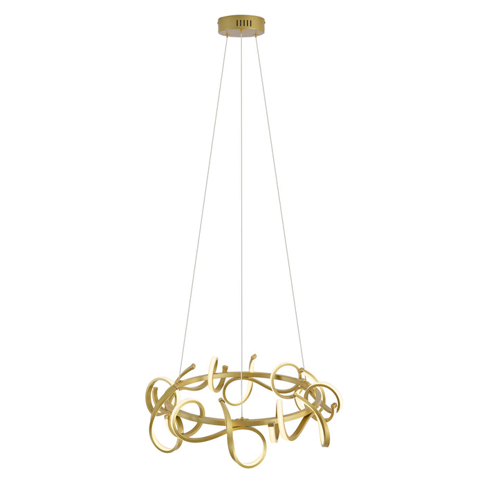 QAZQA Design hanglamp goud rond 3-staps dimbaar - Krisscross