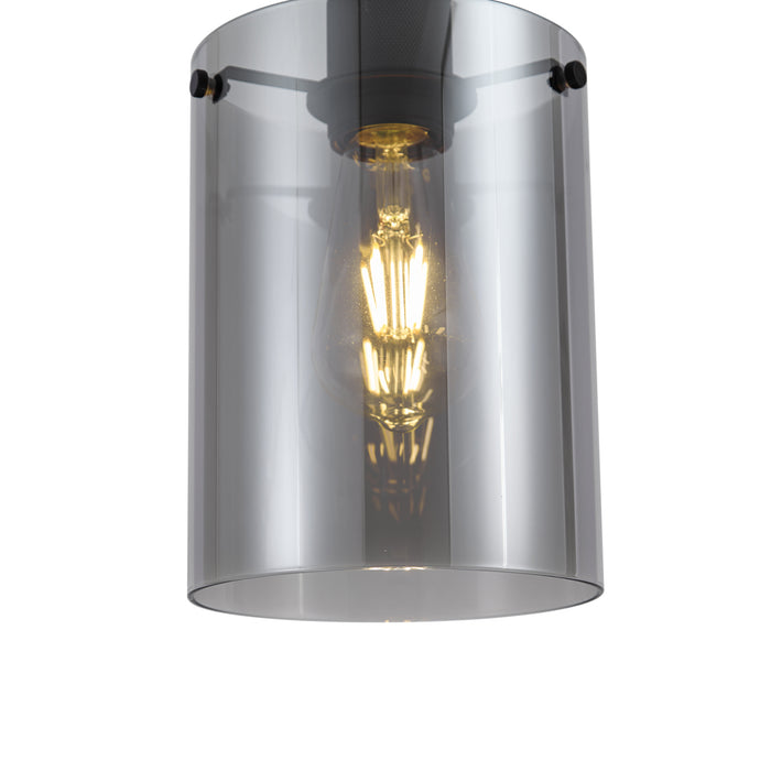 QAZQA Design hanglamp zwart met smoke glas - Domo