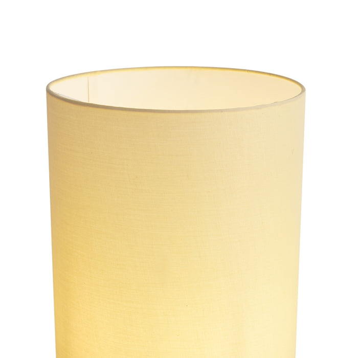 QAZQA Moderne vloerlamp hout met beige kap - Stojon