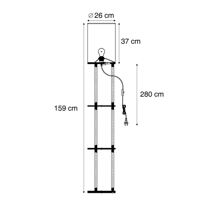 QAZQA Moderne vloerlamp hout met beige kap - Stojon