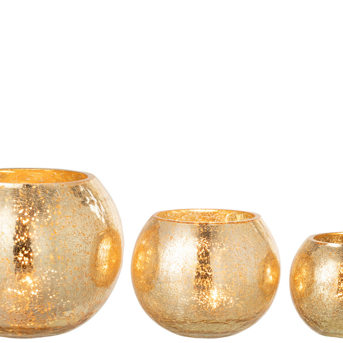 J-Line windlicht Bol Parel Effect - glas - goud - large