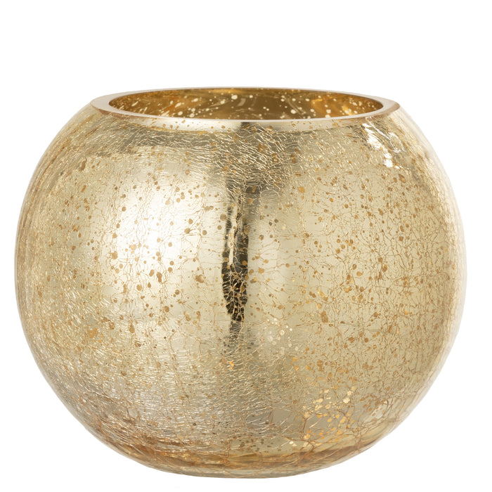 J-Line windlicht Bol Parel Effect - glas - goud - large