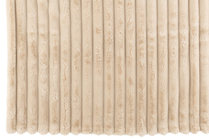 J-Line plaid Large Corduroy - polyester - beige - 180 x 130 cm