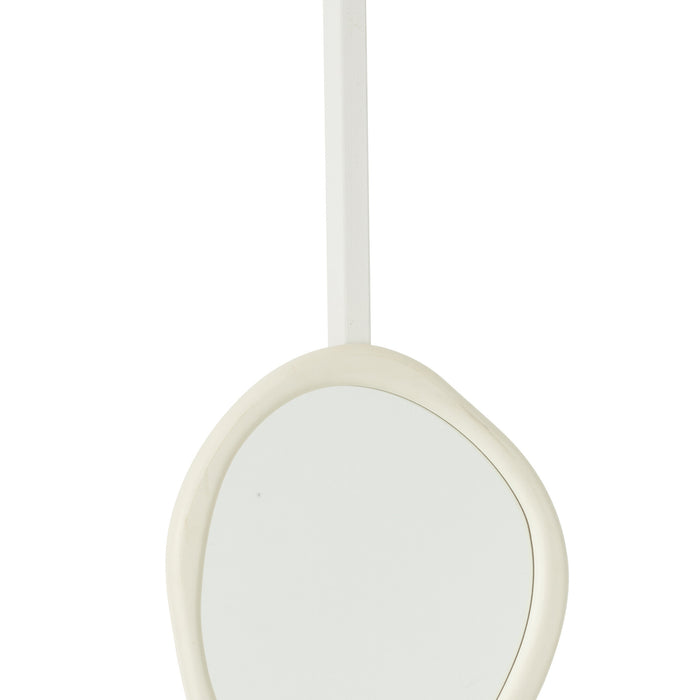 J-Line spiegel Moderna - hout|glas - wit - small - Ø 60 cm