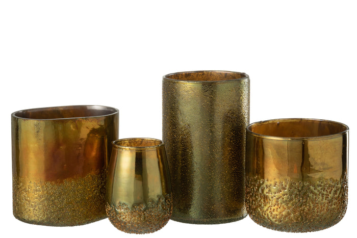 J-Line windlicht Spiegel - glas - goud - extra large