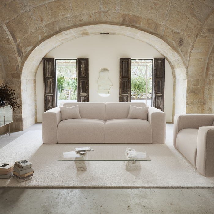 Express slaapbank dunlopillo 140cm beige inslag stof