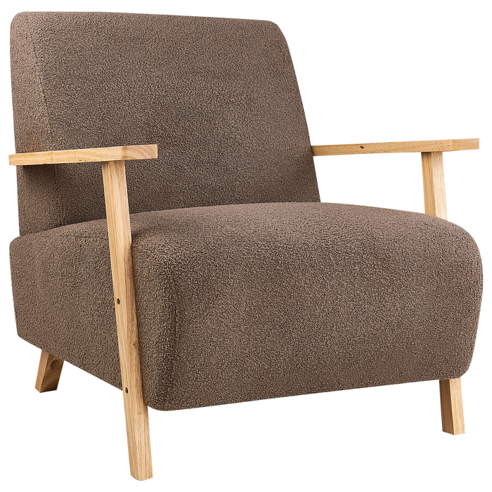 Beliani - LESJA - Fauteuil - Bruin - Bouclé