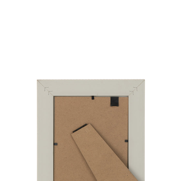 J-Line fotolijst Gewoven - hout - donkerbeige - 2 stuks