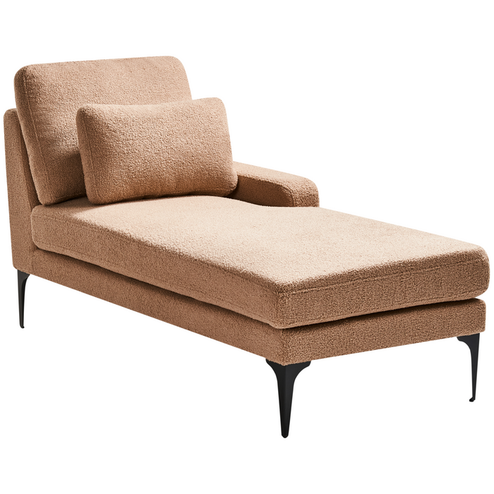 Beliani - EWRON - Chaise longue - Zandbeige - Linkszijdig - Bouclé