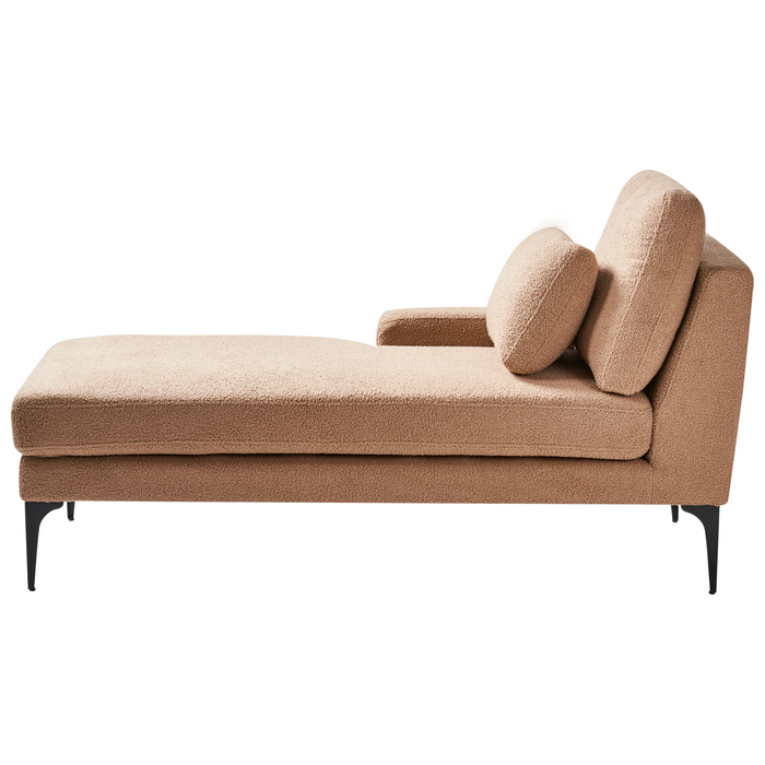 Beliani - EWRON - Chaise longue - Zandbeige - Rechtszijdig - Bouclé