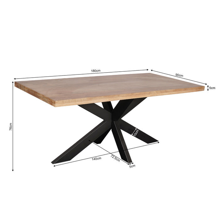 Starfurn Eetkamertafel Denver | Rechthoek matrixpoot | 180 cm