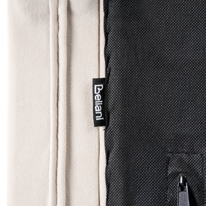 Beliani-LUBBON -Tweepersoonsbed-Gebroken wit-140 x 200 cm-Fluweel