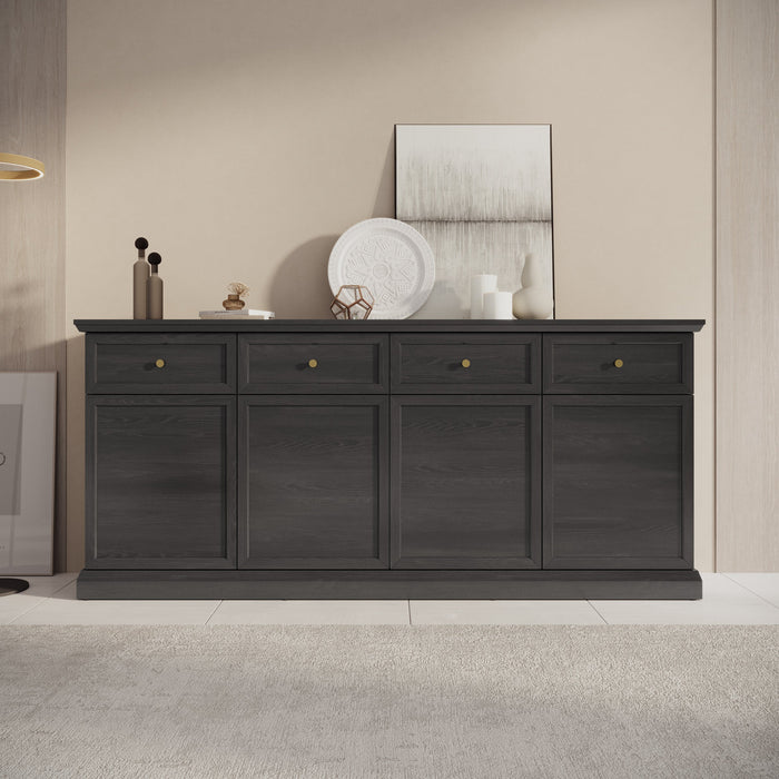 Meubella - Dressoir Leroy - Zwart eiken - 193 cm