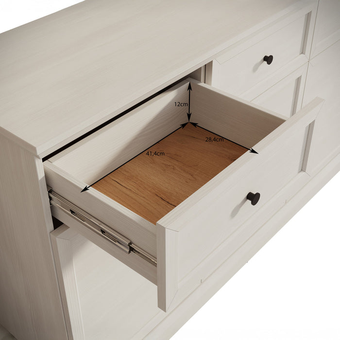 Meubella - Dressoir Leroy - Zwart eiken - 193 cm