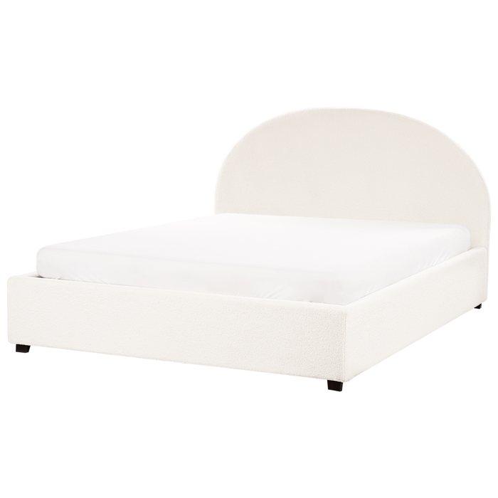 Beliani-VAUCLUSE-Bed met opbergruimte-Gebroken wit-160 x 200 cm-Bouclé