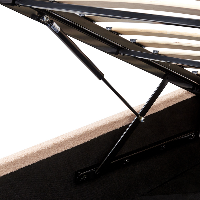 Beliani - ORBEY - Bed met opbergruimte - Beige - 160 x 200 cm - Bouclé