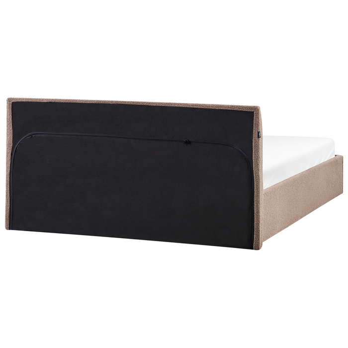 Beliani - ORBEY - Bed met opbergruimte - Bruin - 180 x 200 cm - Bouclé