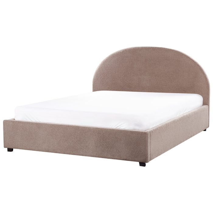 Beliani-VAUCLUSE-Bed met opbergruimte-Taupe-160 x 200 cm-Bouclé