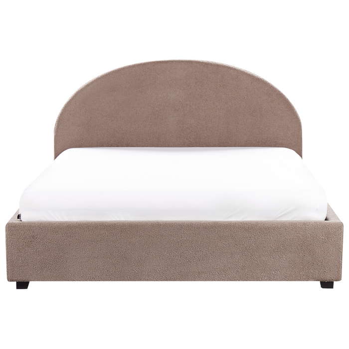 Beliani-VAUCLUSE-Bed met opbergruimte-Taupe-160 x 200 cm-Bouclé