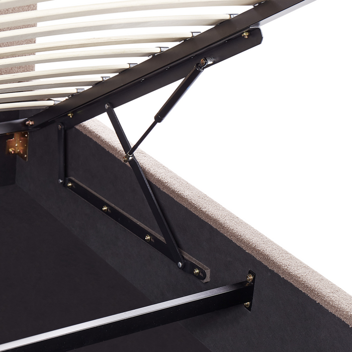 Beliani-VAUCLUSE-Bed met opbergruimte-Taupe-160 x 200 cm-Bouclé