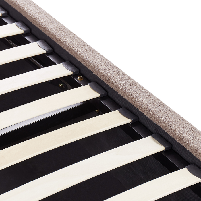 Beliani-VAUCLUSE-Bed met opbergruimte-Taupe-160 x 200 cm-Bouclé