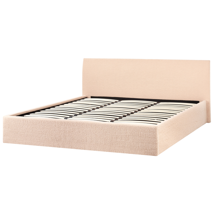 Beliani - ORBEY - Bed met opbergruimte - Beige - 180 x 200 cm - Bouclé