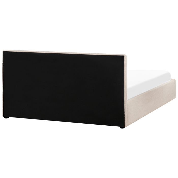 Beliani-MONTLAUR-Bed met opbergruimte-Beige-160 x 200 cm-Bouclé