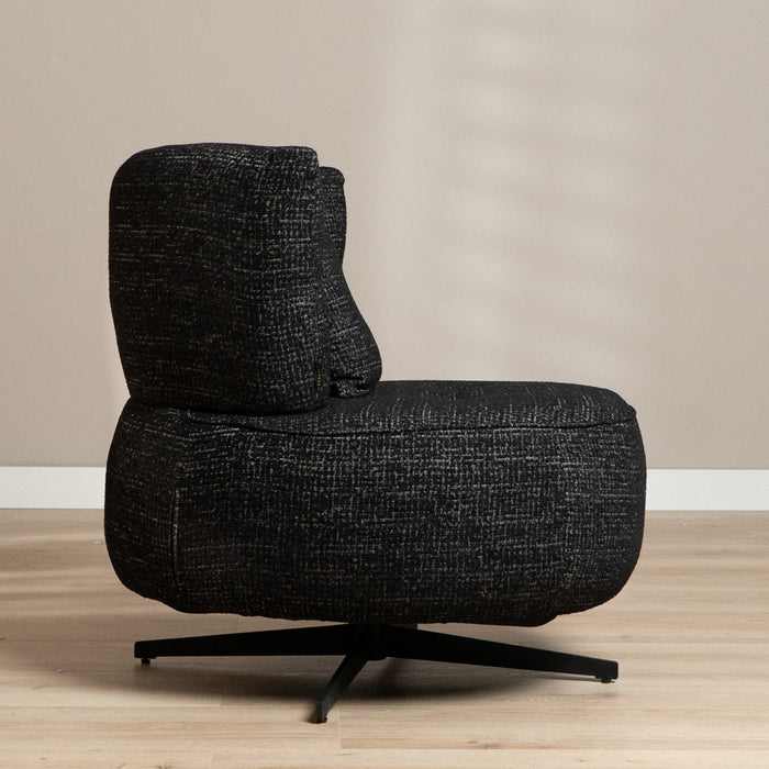 Bronx71 Fauteuil Fallon draaibaar gemêleerde stof zwart