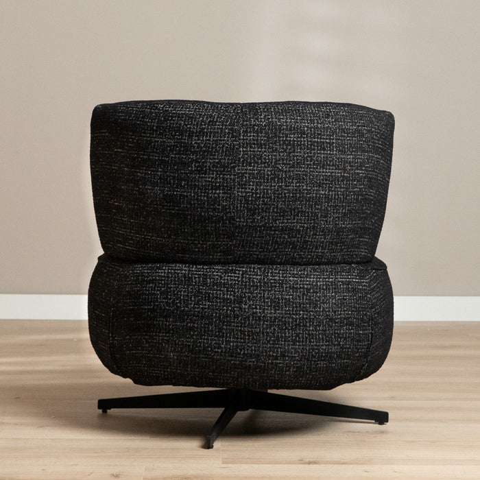 Bronx71 Fauteuil Fallon draaibaar gemêleerde stof zwart