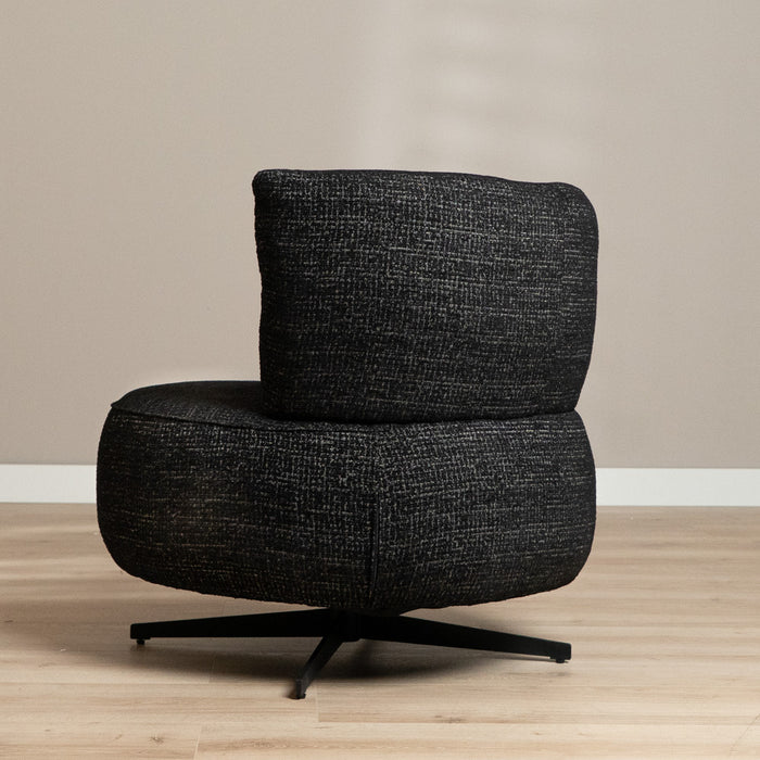 Bronx71 Fauteuil Fallon draaibaar gemêleerde stof zwart