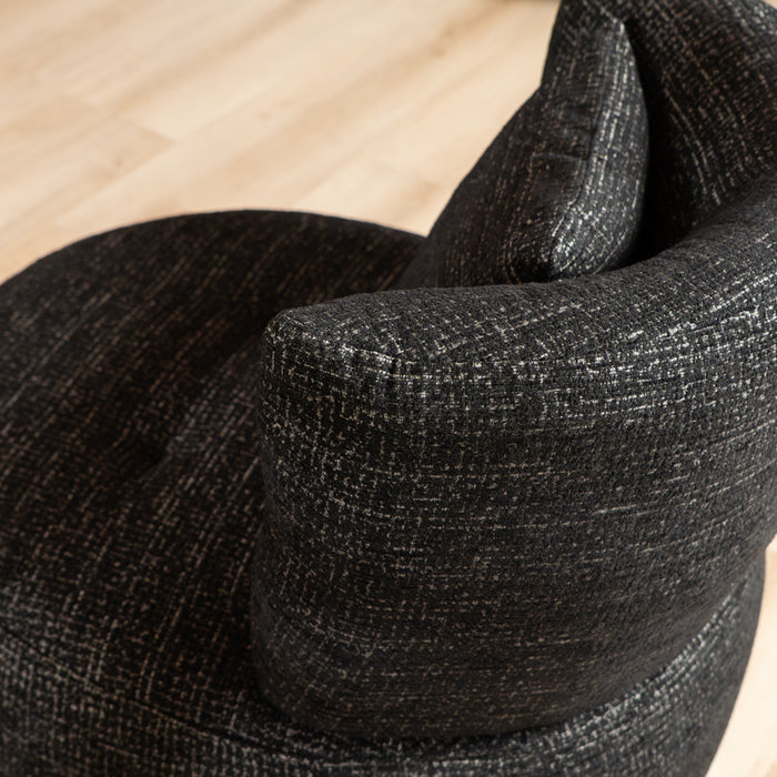 Bronx71 Fauteuil Fallon draaibaar gemêleerde stof zwart