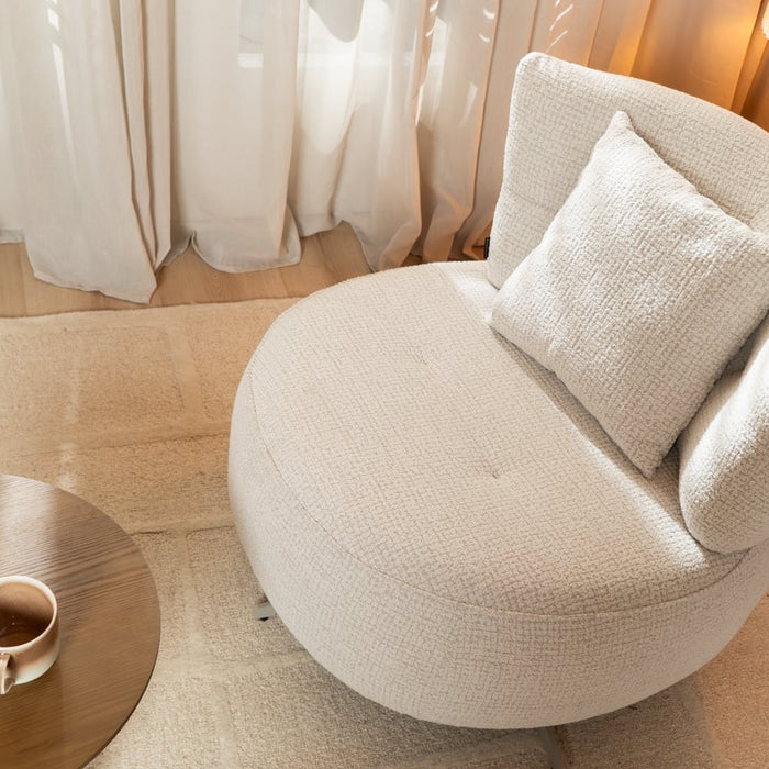 Bronx71 Fauteuil Fallon draaibaar gemêleerde stof beige