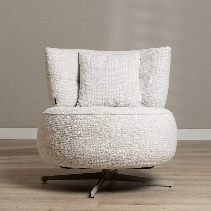 Bronx71 Fauteuil Fallon draaibaar gemêleerde stof beige