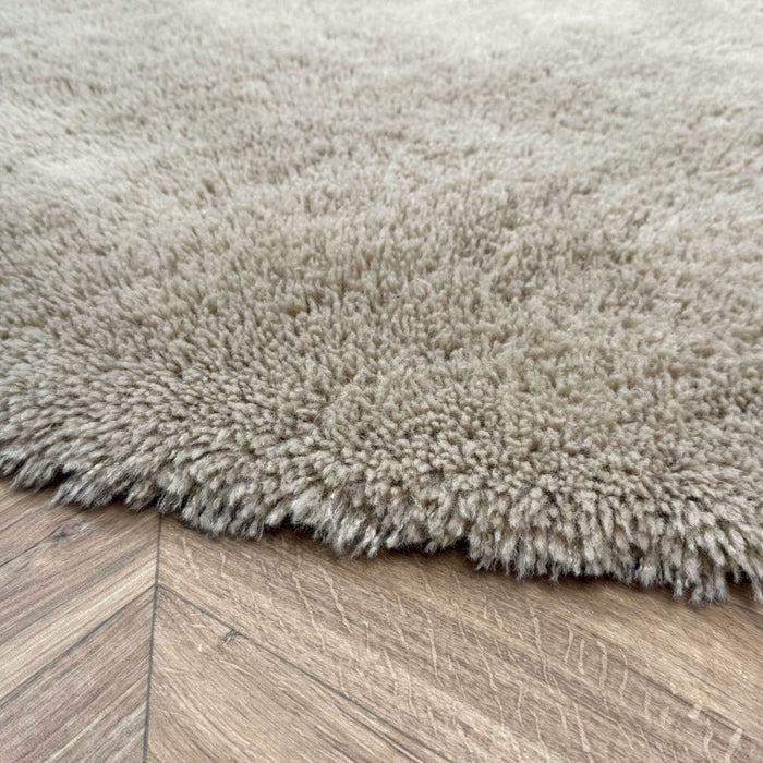 Rond hoogpolig vloerkleed Furr bruin - Interieur05 - 160 x 160 cm