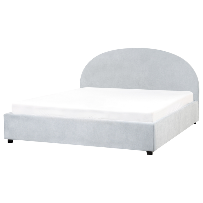 Beliani-VAUCLUSE-Bed met opbergruimte-Lichtblauw-180 x 200 cm-Stof