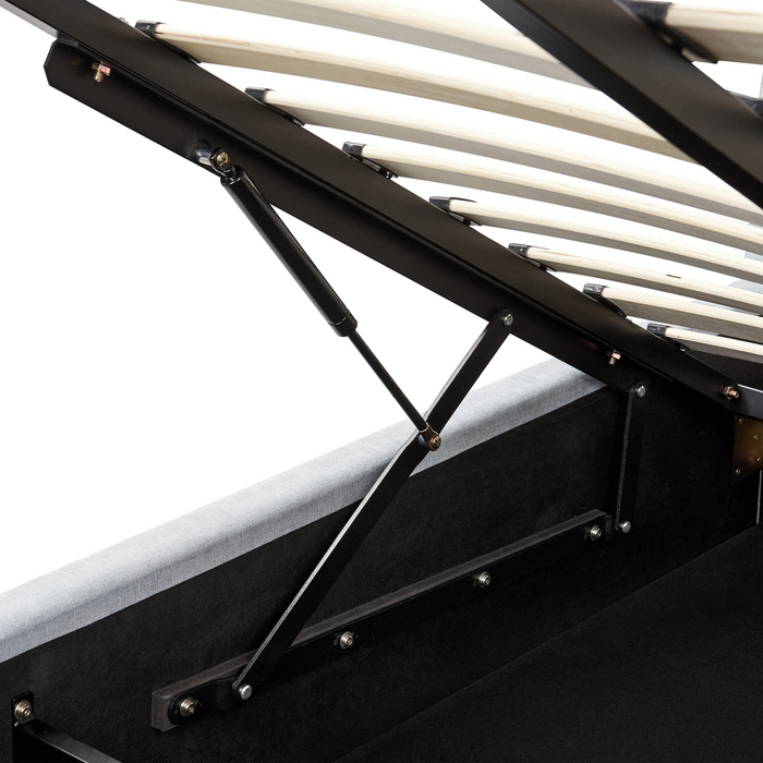 Beliani-VAUCLUSE-Bed met opbergruimte-Lichtblauw-180 x 200 cm-Stof