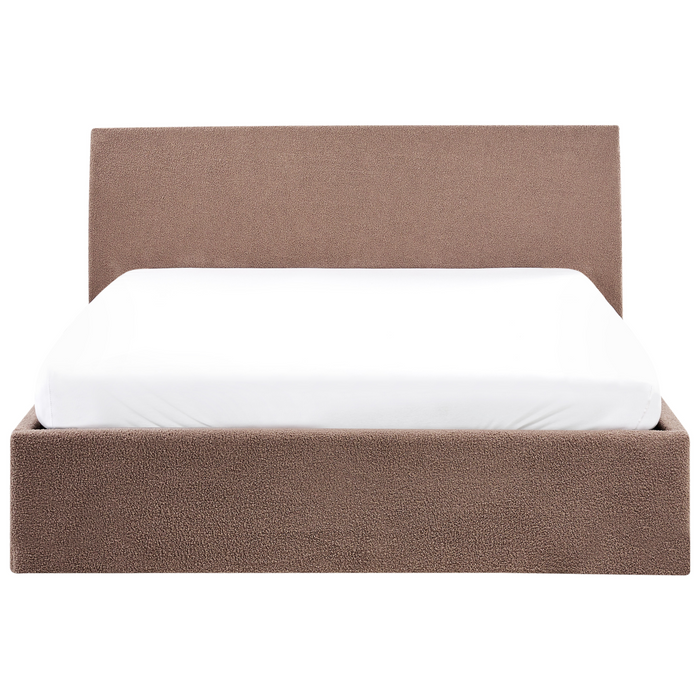 Beliani - ORBEY - Bed met opbergruimte - Bruin - 140 x 200 cm - Bouclé