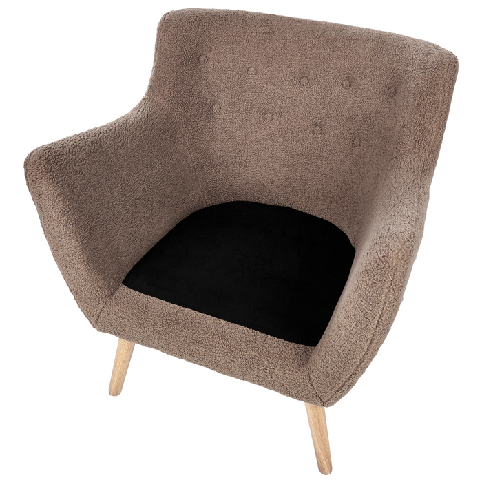 Beliani - DRAMMEN - Chesterfield fauteuil - Bruin - Bouclé
