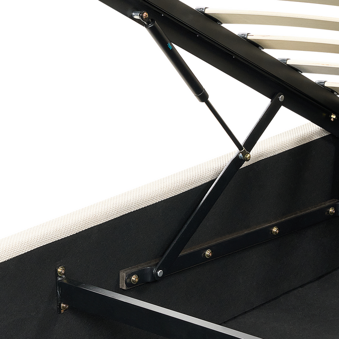 Beliani-VAUCLUSE-Bed met opbergruimte-Beige-160x200 cm-Polyester