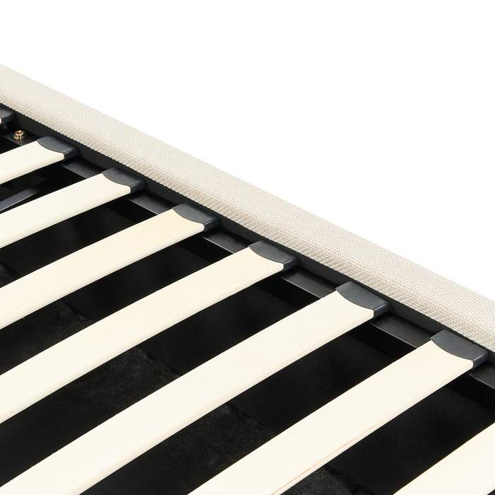 Beliani-VAUCLUSE-Bed met opbergruimte-Beige-160x200 cm-Polyester