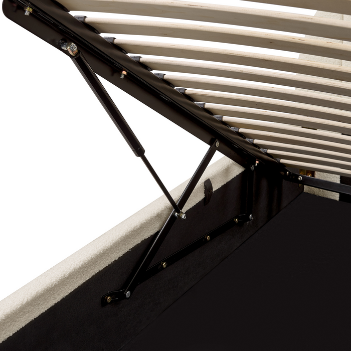 Beliani-CHADENET-Tweepersoonsbed-Gebroken wit-180 x 200 cm-Bouclé