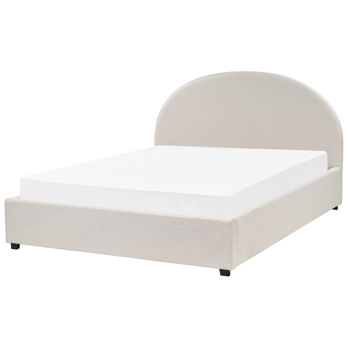 Beliani-VAUCLUSE-Bed met opbergruimte-Lichtbeige-160x200 cm-Polyester
