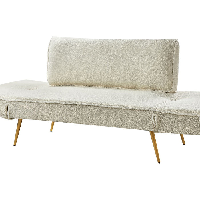 Beliani - SAARELA - Slaapbank - Gebroken wit - Bouclé