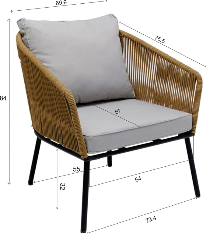 Kare Design Elba Tuinfauteuil - bruin