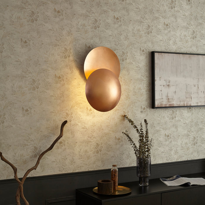 QAZQA Moderne wandlamp koper 34.5cm 2-lichts - Sunrise