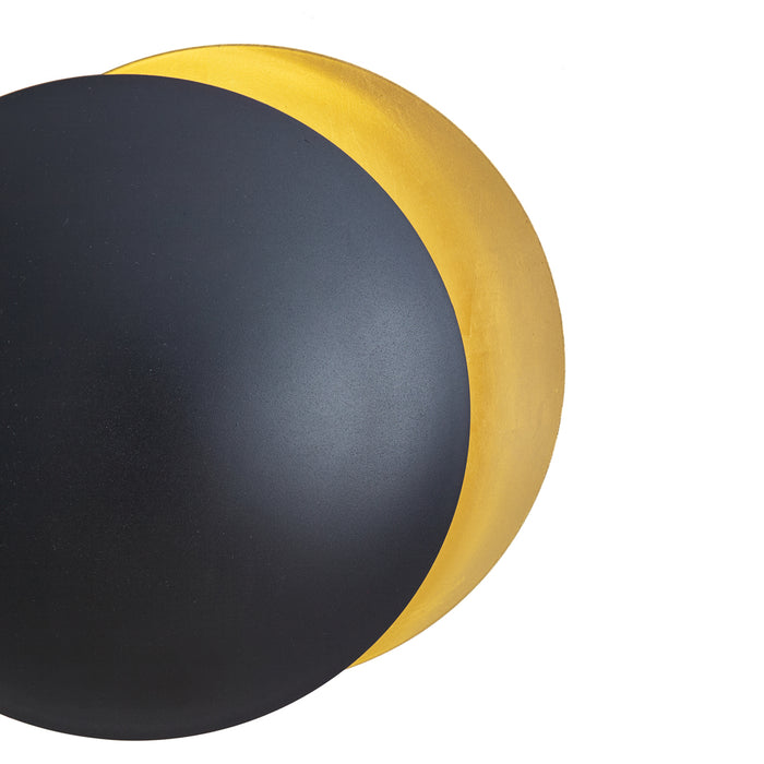 QAZQA Moderne wandlamp zwart met goud 34.5cm 2-lichts - Sunrise