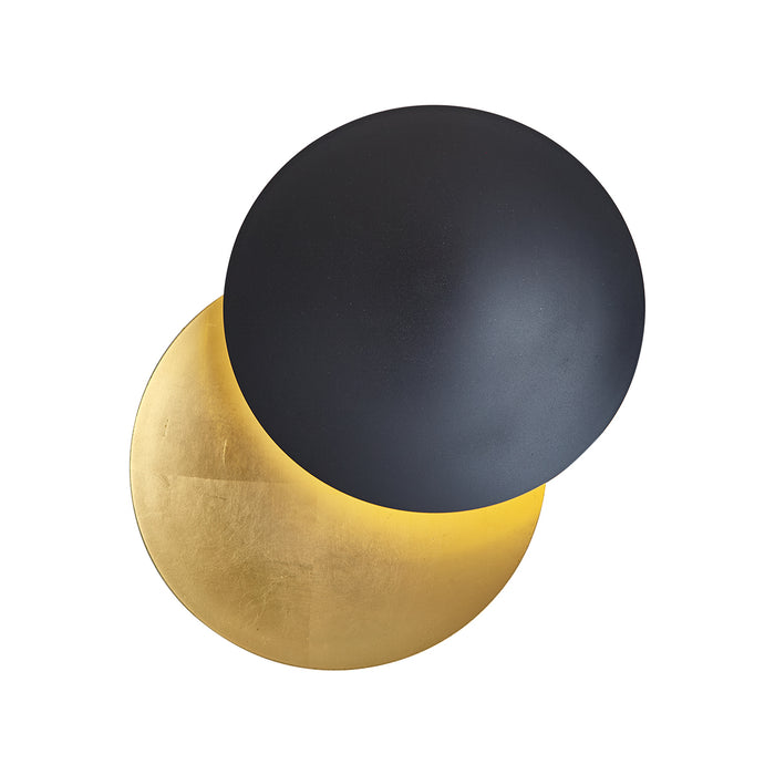 QAZQA Moderne wandlamp zwart met goud 34.5cm 2-lichts - Sunrise