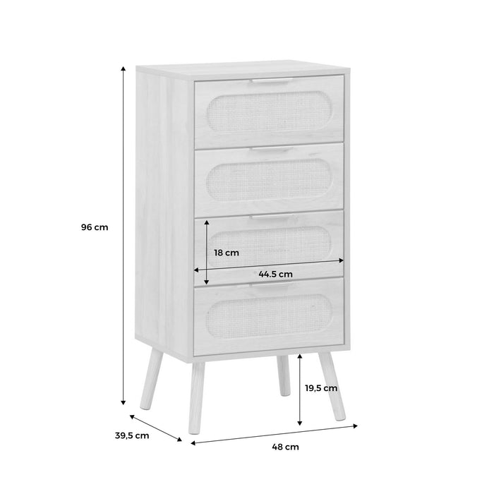 sweeek - Commode chiffonnier ladenkast decor hout en vlechtwerk 4