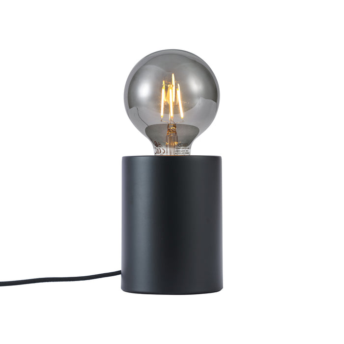 QAZQA Moderne tafellamp zwart 13cm - Cylinder