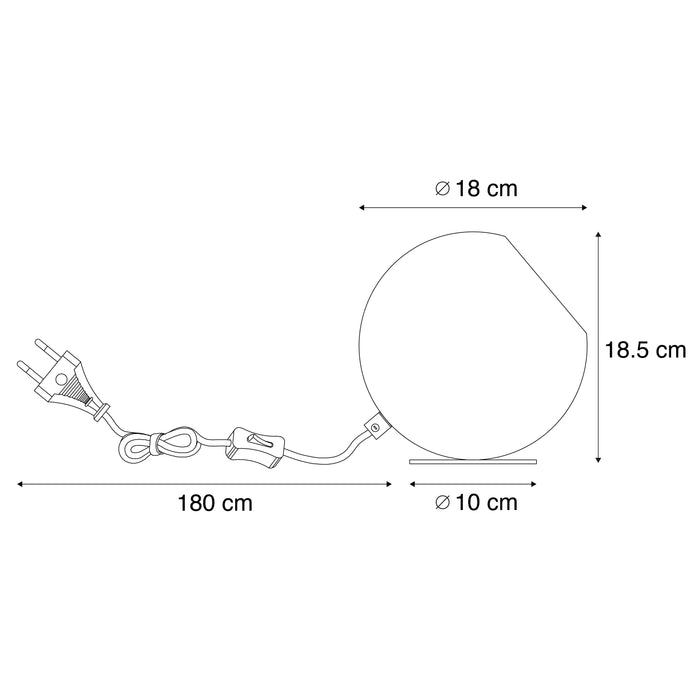 QAZQA Retro tafellamp groen met glas - Mabel